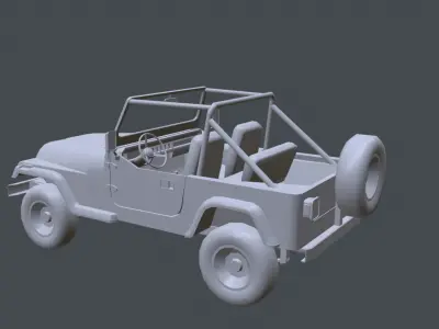 Jeep Wrangler Low-poly 3D model