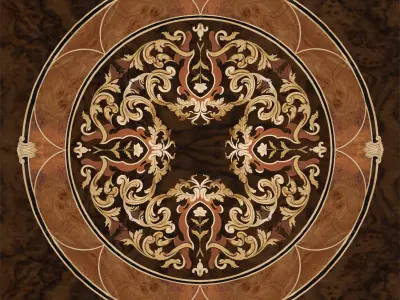 Traditional inlaid center table by Modenese 3D model