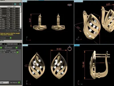 Multi stylish Earrings 3D print model
