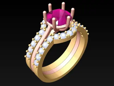 Diamond Ring - Womens Rings - N3040 3D print model