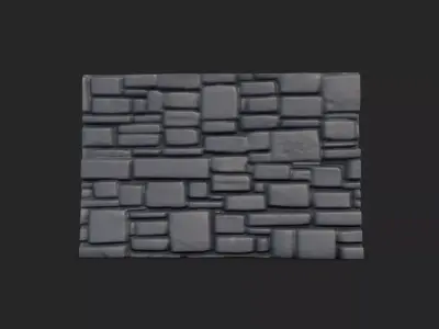 Fissured Rock Wall Architecture 3D model