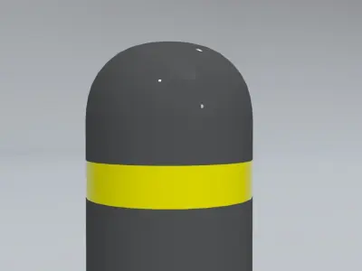 Road Traffic Bollard Low-poly 3D model
