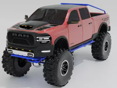 Dodge Ram Monster Truck Low-poly 3D model