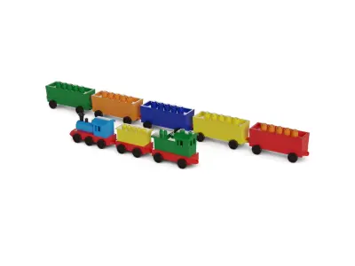 Cars and action games Building Block Train Set 3D model