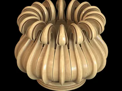 Planter wooden vase 3D model