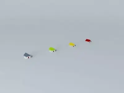 A Row of houses Free 3D model