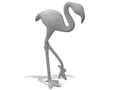 Garden Decor Flamingo Low-poly 3D model