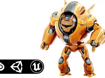 ASTRONAUT BOTV-3000 B Rigged for Unreal Engine - Unity - MIXAMO 3D model