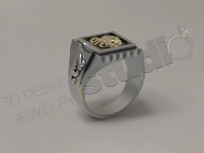 Luxury design feather ring 3d design 3D print model