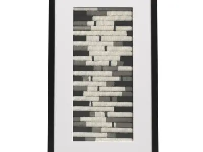 Flaxen Scroll Shadow Box Wall Art PBR 3D model