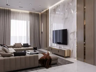 hall  living room 3D model