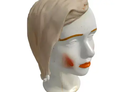 Vintage Cracked Mannequin Display Head Low-poly 3D model