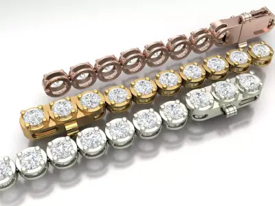 Diamond Tennis Bracelet Link TB4731935 3D print model