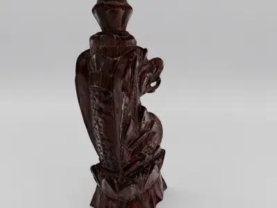 Wooden dragon statue from indonesia - Photoscan Low-poly 3D model