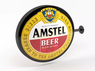 Amstel Beer Wall Sign 3D model