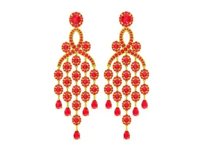 5834 luxury asian diamond earrings 3D print model