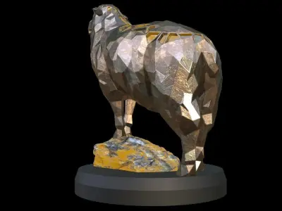 Steampunk Sheep Rock Low-poly 3D model