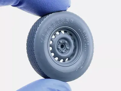16x7 US Artillery 555 Wheel Firestone Dirt Track Tire 3D print model