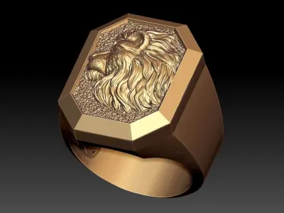 LION MAN RING 3D print model