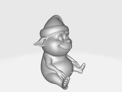 Grinch Holiday Creature Christmas with Santa Hat Fantasy  3D print model