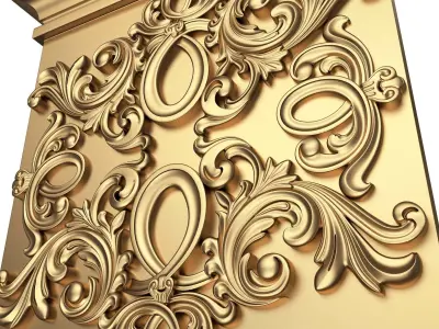 Carved Capital 1301 Low-poly 3D model