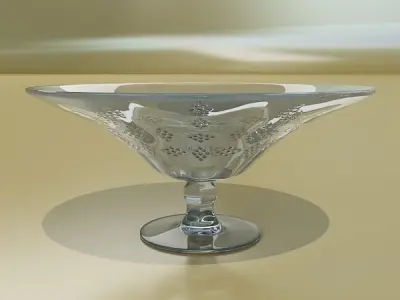 Glass Compote Bowl 3D model