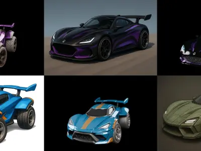 Gt one Car bundle 6 pack 100 glb 3D model