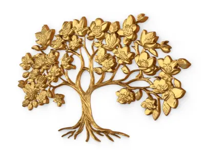 mural tree decor set ornament 04  3D model