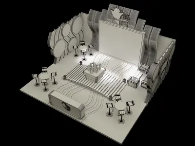  Booth Exhibition Stand a163 3D model