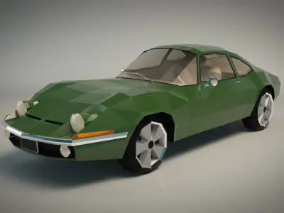 Low Poly Muscle Car 03 Low-poly 3D model