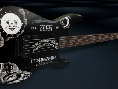 Kirk Hammett - EPS Ouija Guitar  Black 3D model