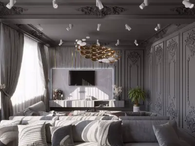 Neoclassical style interior 3D model