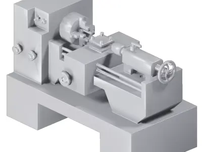 Games Lathe Machinery Toy Low-poly 3D model