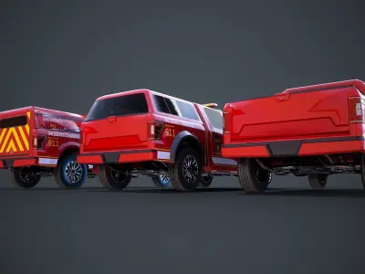 American Pickup Low-poly 3D model
