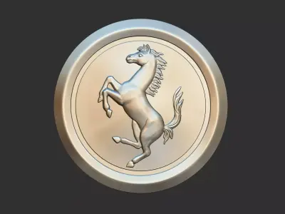 Ferrari Prancing Horse Logo Bas Relief for CNC 3D Print STL 3D print model