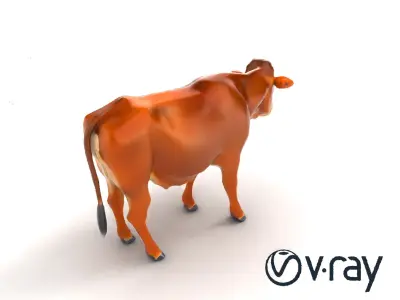 Brown Cow Detailed Model Pack Low-poly 3D model