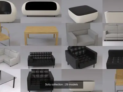 Sofa collection 3D Model Pack
