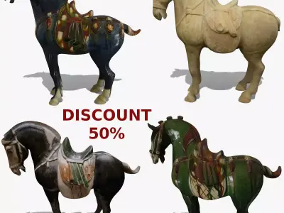 Horse Statuettes Collection volume 7 3D model