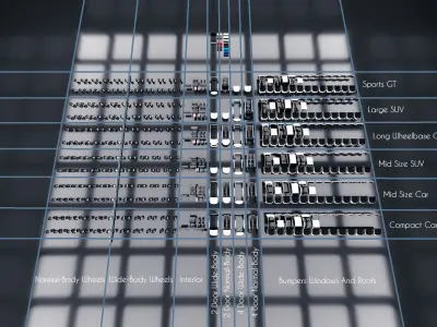 Modular Car Creation Tool Low-poly 3D model