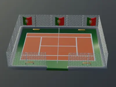 Tennis Court - Portugal Low-poly 3D model