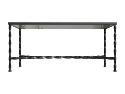 Black Metal Glass Top Coffee Table Low-poly 3D model