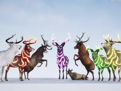 Realistic Deer-Stag Low-poly 3D model