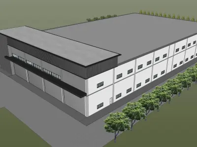 Factory and office 3D model