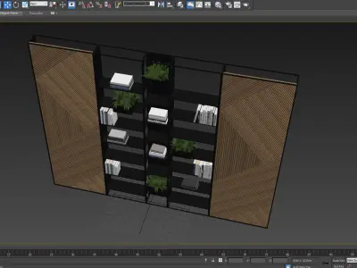 Metal  Wood shelf 3D model
