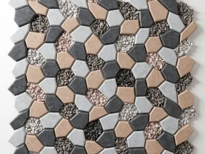 Paving Ngon pebble n2 3D model