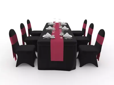 Banquet Table and Chair 146 3D model
