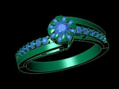 daimond ring 3D print model 20