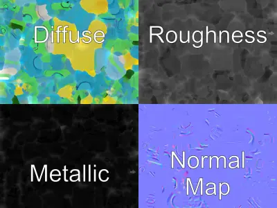 Futuristic Trident Halberd Bright Model Pack Low-poly 3D model