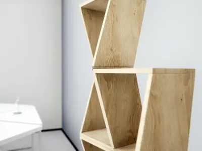 Modular table shelf chair UE4 Low-poly 3D model