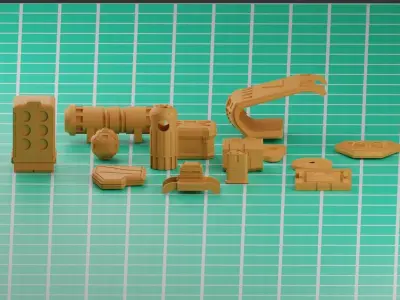 sci fi Pieces   Low-poly 3D model